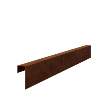 Perfil de recubrimiento de acero corten 15 x 6 x 5 cm (longitud 150 cm)
