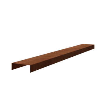 Perfil de recubrimiento de acero corten 5 x 15 x 5 cm (longitud 150 cm)