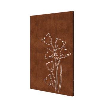 Panel de acero corten tulipán a-simétrico 120 x 6 x 190 cm