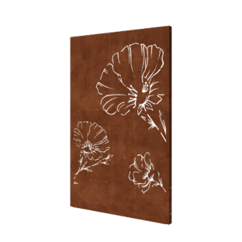 Panel de acero corten amapola 120 x 6 x 190 cm