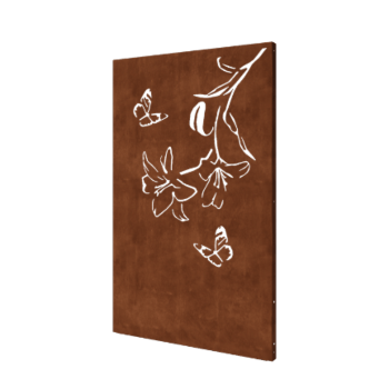 Panel de acero corten lirio 120 x 6 x 190 cm