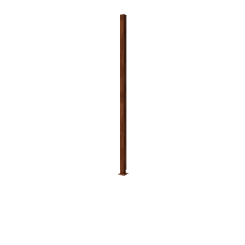 Poste esquinero de acero corten con placa base 190 x 6 x 3 cm