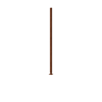 Poste recto de acero corten con placa base 190 x 6 x 3 cm