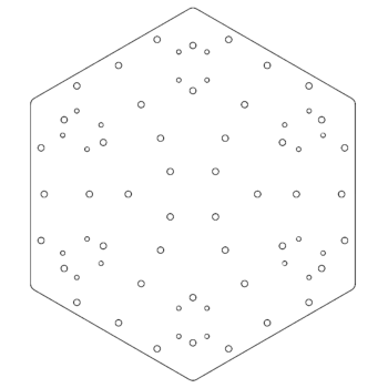 Placa inferior de acero galvanizado - Hexágono - 59,3 x 52 cm