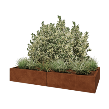 Jardinera XXL de acero corten - Rectángulo - 200 x 100 x 30 cm - Sin placa inferior