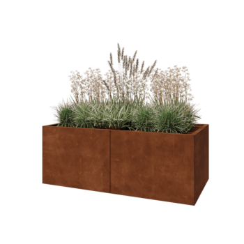 Jardinera XXL de acero corten - Rectángulo - 160 x 80 x 60 cm - Sin placa inferior