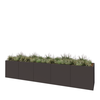 Jardinera XXL de acero - Rectángulo - 500 x 100 x 100 cm - Otro color RAL - Con placa inferior