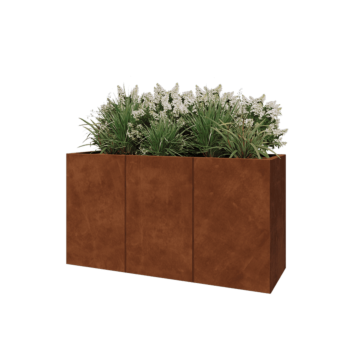 Jardinera XXL de acero corten - Rectángulo - 150 x 50 x 80 cm - Sin placa inferior