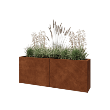 Jardinera XXL de acero corten - Rectángulo - 160 x 30 x 60 cm - Sin placa inferior