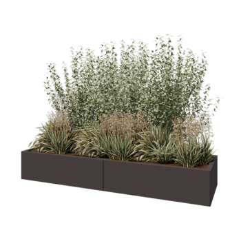 Jardinera XXL de acero - Rectángulo - 200 x 60 x 30 cm - RAL7016 mate (gris antracita) - Sin placa inferior