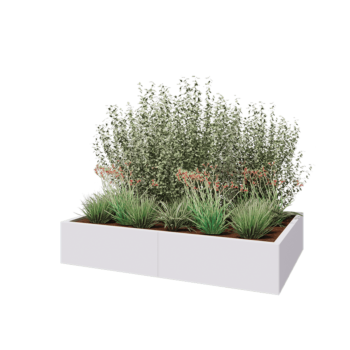 Jardinera XXL de acero - Rectángulo - 160 x 100 x 30 cm - RAL9010 mate (blanco) - Sin placa inferior
