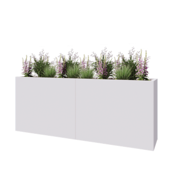 Jardinera XXL de acero - Rectángulo - 200 x 40 x 80 cm - RAL9010 mate (blanco) - Sin placa inferior