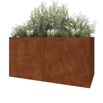 Jardinera XXL de acero corten - Rectángulo - 200 x 100 x 100 cm - Sin placa inferior