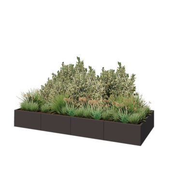 Jardinera XXL de acero - Rectángulo - 320 x 120 x 40 cm - RAL7016 mate (gris antracita) - Sin placa inferior