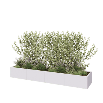 Jardinera XXL de acero - Rectángulo - 320 x 60 x 40 cm - RAL9010 mate (blanco) - Sin placa inferior
