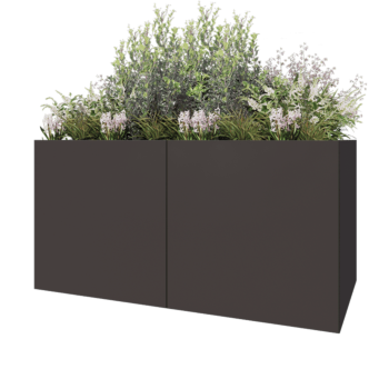 Jardinera XXL de acero - Rectángulo - 200 x 100 x 100 cm - RAL7016 mate (gris antracita) - Sin placa inferior