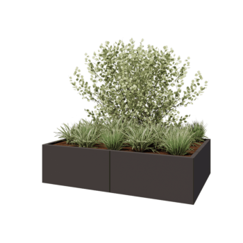 Jardinera XXL de acero - Rectángulo - 160 x 100 x 40 cm - RAL7016 mate (gris antracita) - Sin placa inferior