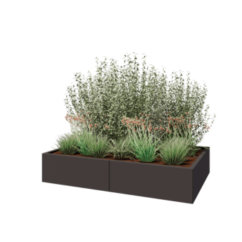 Jardinera XXL de acero - Rectángulo - 160 x 100 x 30 cm - RAL7016 mate (gris antracita) - Sin placa inferior