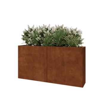 Jardinera XXL de acero corten - Rectángulo - 160 x 30 x 80 cm - Sin placa inferior