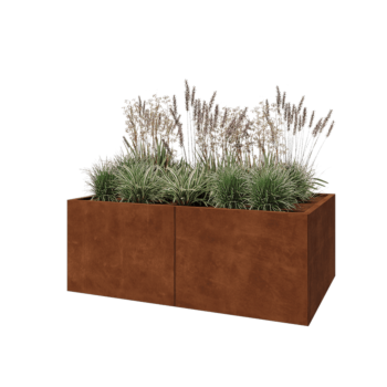 Jardinera XXL de acero corten - Rectángulo - 160 x 100 x 60 cm - Sin placa inferior