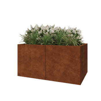 Jardinera XXL de acero corten - Rectángulo - 160 x 100 x 80 cm - Sin placa inferior