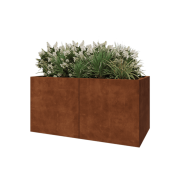 Jardinera XXL de acero corten - Rectángulo - 160 x 80 x 80 cm - Con placa inferior