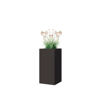 Jardinera de acero - Cuadrado - 30 x 30 x 60 cm - Otro color RAL - Con placa inferior