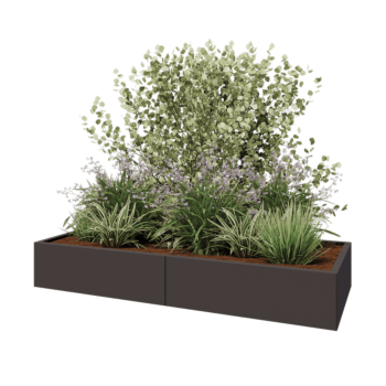 Jardinera XXL de acero - Rectángulo - 200 x 80 x 30 cm - RAL7016 mate (gris antracita) - Sin placa inferior