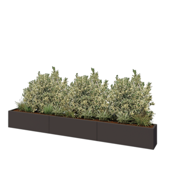 Jardinera XXL de acero - Rectángulo - 360 x 30 x 40 cm - RAL7016 mate (gris antracita) - Sin placa inferior