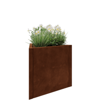 Jardinera de acero corten - Triángulo equilátero - 70,6 x 61 x 60 cm - Sin placa inferior