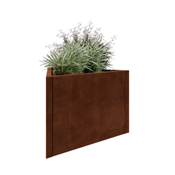 Jardinera de acero corten - Triángulo equilátero - 90,6 x 78,3 x 60 cm - Sin placa inferior