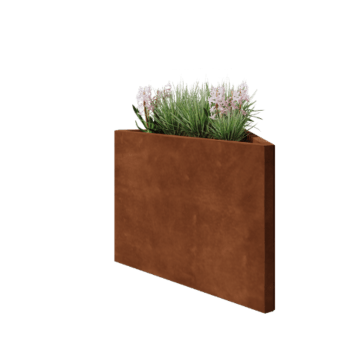 Jardinera de acero corten - Triángulo isósceles - 83,9 x 46,4 x 60 cm - Sin placa inferior
