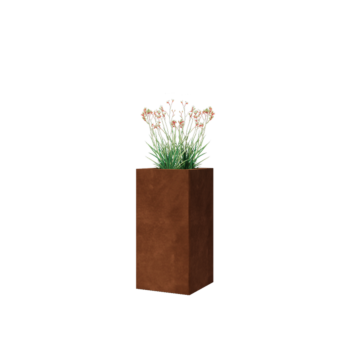 Jardinera de acero corten - Cuadrado - 30 x 30 x 60 cm - Sin placa inferior