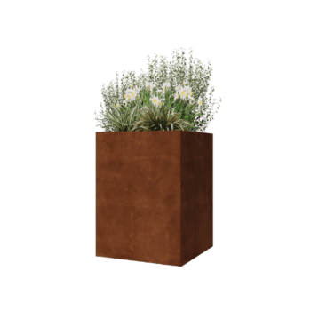 Jardinera de acero corten - Cuadrado - 60 x 60 x 80 cm - Sin placa inferior