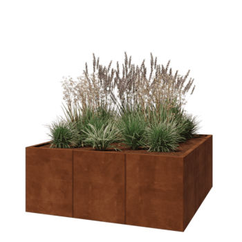 Jardinera XXL de acero corten - Cuadrado - 150 x 150 x 60 cm - Sin placa inferior