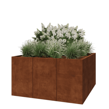 Jardinera XXL de acero corten - Cuadrado - 150 x 150 x 80 cm - Sin placa inferior