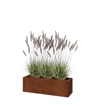 Jardinera de acero corten - Rectángulo - 100 x 30 x 30 cm - Sin placa inferior