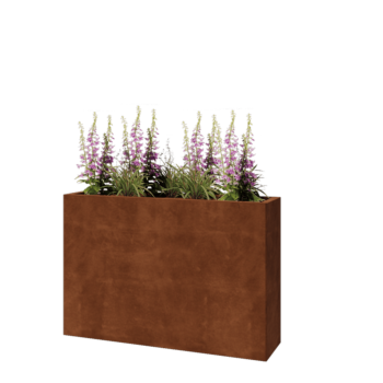 Jardinera de acero corten - Rectángulo - 120 x 30 x 80 cm - Sin placa inferior