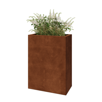 Jardinera de acero corten - Rectángulo - 60 x 30 x 80 cm - Con placa inferior