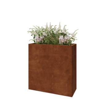 Jardinera de acero corten - Rectángulo - 80 x 30 x 80 cm - Con placa inferior