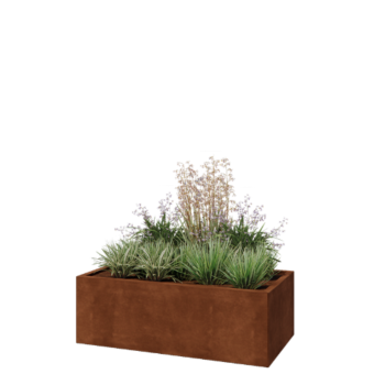 Jardinera de acero corten - Rectángulo - 120 x 60 x 40 cm - Sin placa inferior
