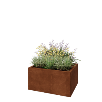 Jardinera de acero corten - Rectángulo - 80 x 60 x 40 cm - Sin placa inferior