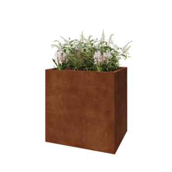 Jardinera de acero corten - Rectángulo - 80 x 60 x 80 cm - Sin placa inferior