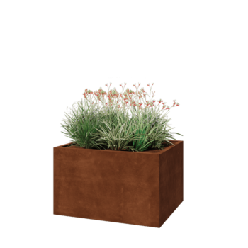 Jardinera de acero corten - Rectángulo - 100 x 80 x 60 cm - Sin placa inferior