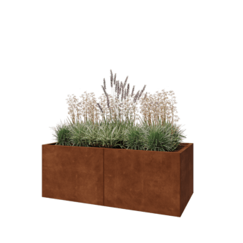 Jardinera XXL de acero corten - Rectángulo - 160 x 80 x 60 cm - Sin placa inferior