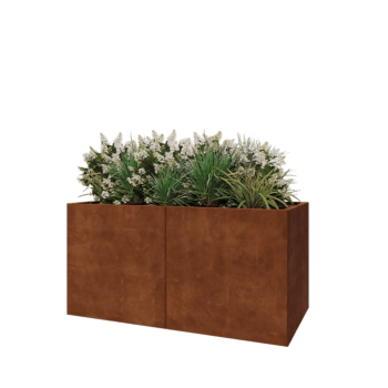 Jardinera XXL de acero corten - Rectángulo - 160 x 80 x 80 cm - Sin placa inferior