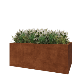 Jardinera XXL de acero corten - Rectángulo - 200 x 80 x 80 cm - Sin placa inferior
