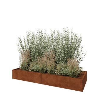 Jardinera XXL de acero corten - Rectángulo - 240 x 80 x 30 cm - Sin placa inferior