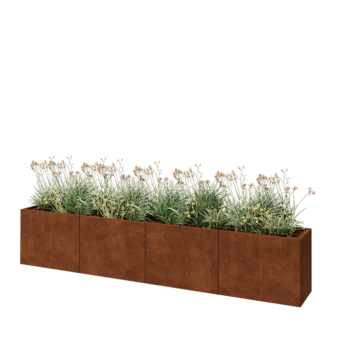 Jardinera XXL de acero corten - Rectángulo - 320 x 40 x 60 cm - Sin placa inferior