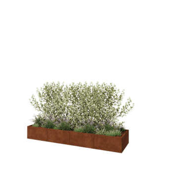 Jardinera XXL de acero corten - Rectángulo - 320 x 80 x 40 cm - Sin placa inferior